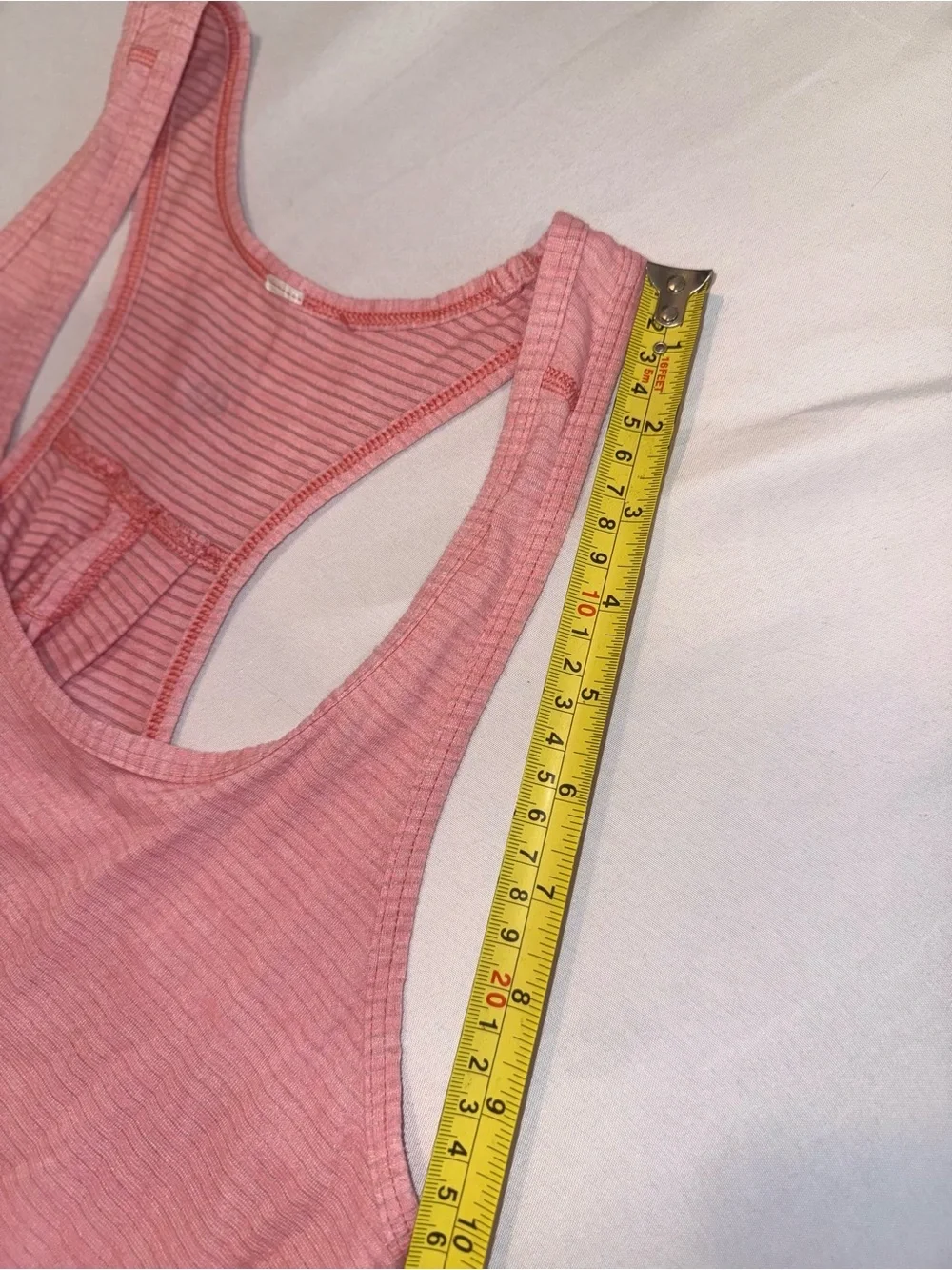 Lululemon Women's Pink Strip Racerback Tank Top Size 6 / Small